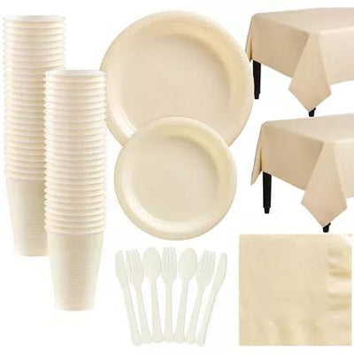 Vanilla Cream Plastic Tableware