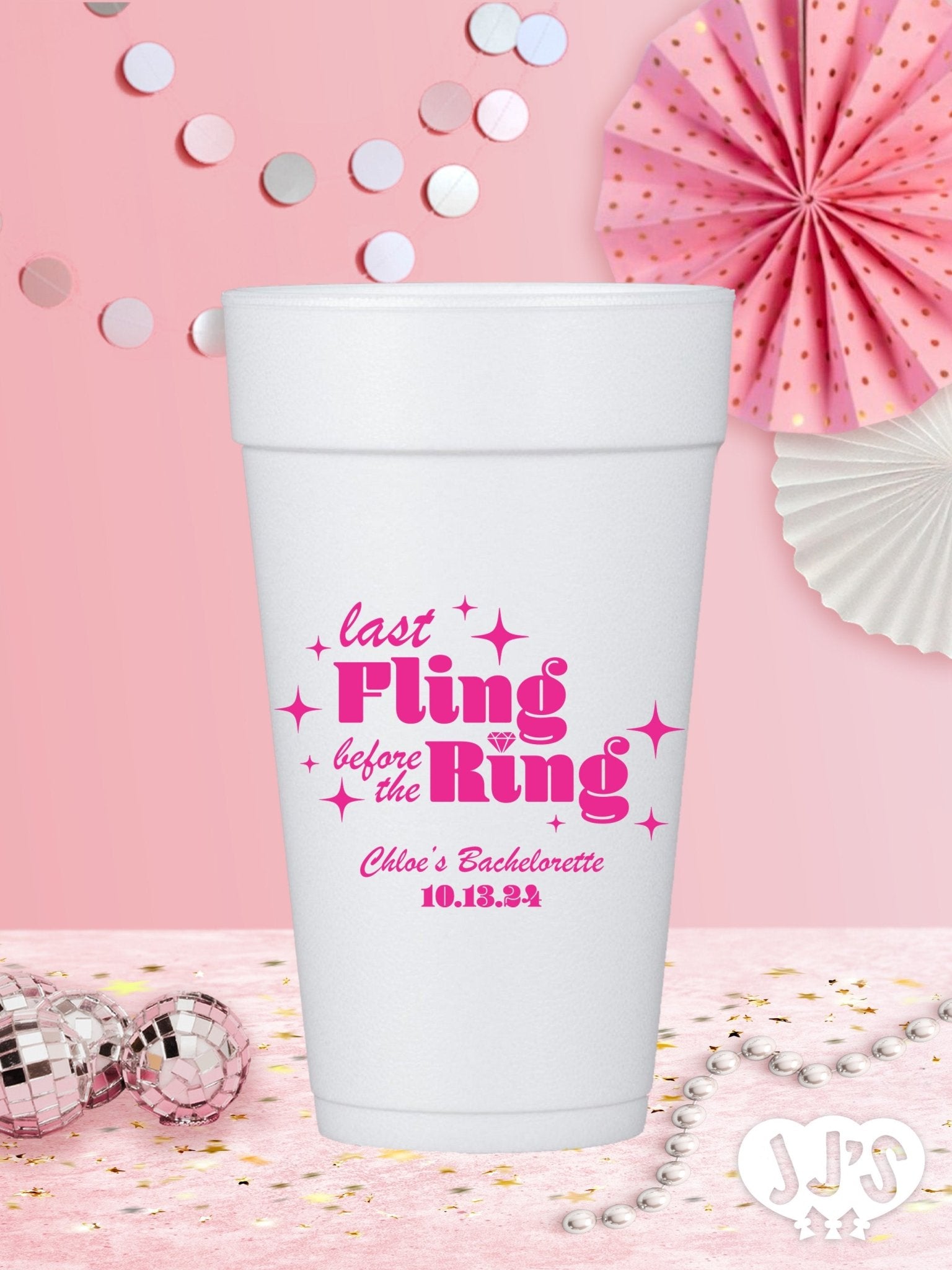 Bachelorette Personalized Foam Cups - JJ's Party House