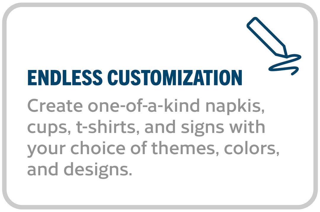 Endless customization options for custom party supplies and favors in McAllen.
