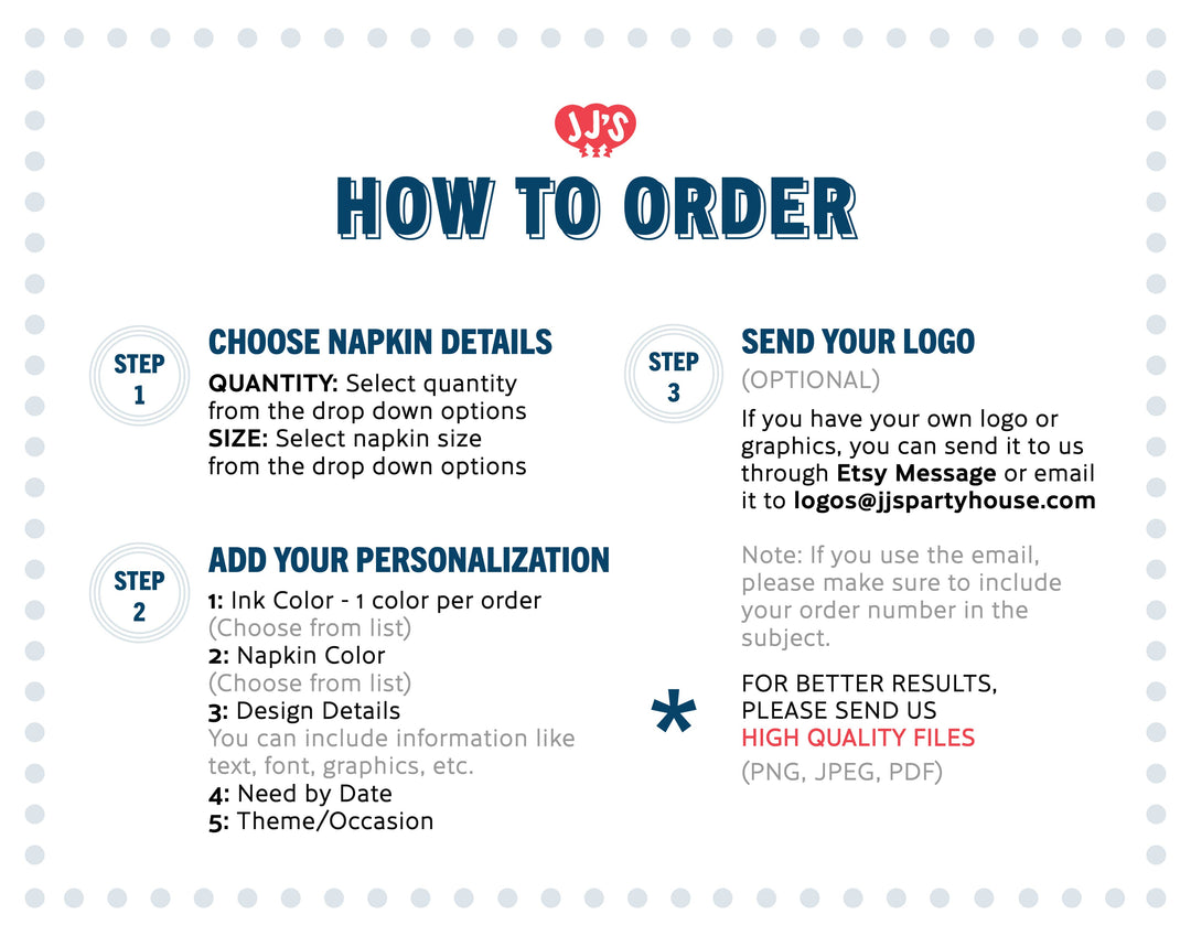 How to Order our Personalized cocktail Napkins