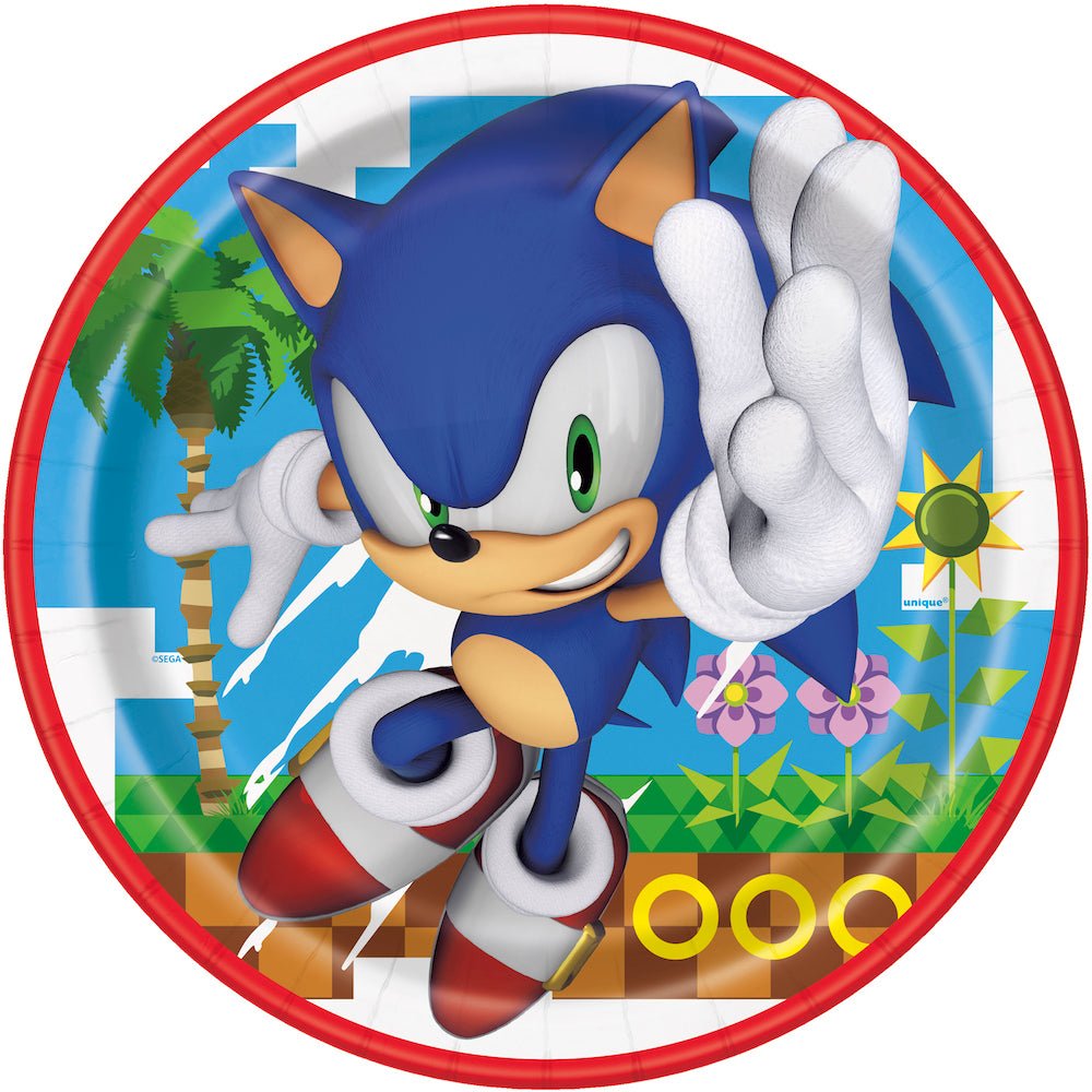 Sonic 9" Lunch Plates, 8ct - JJ's Party House: Birthday, Balloons & Custom Party Favors