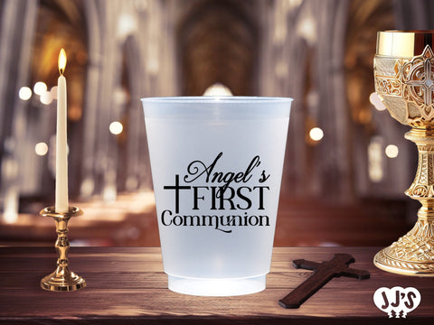 Angelic First Holy Communion Custom Frosted Cups - JJ's Party House: Custom Party Favors, Napkins & Cups