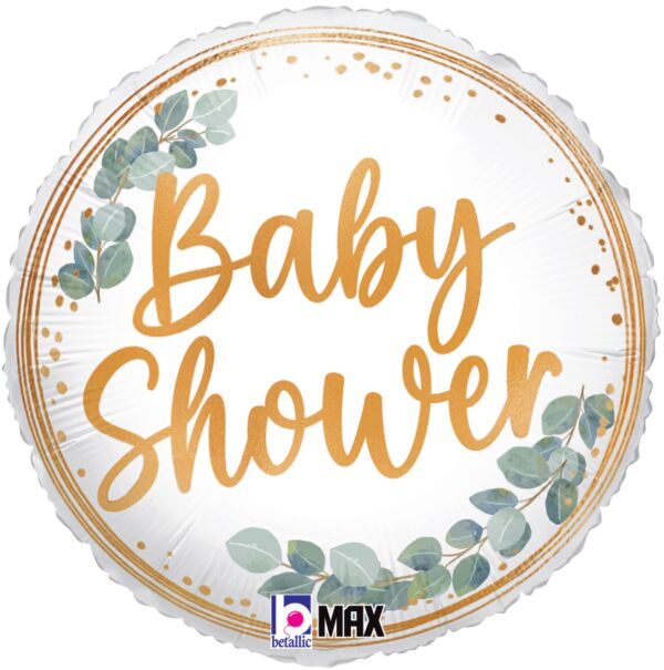 Baby Shower Eucalyptus Mylar Balloon 18" - JJ's Party House McAllen, TX