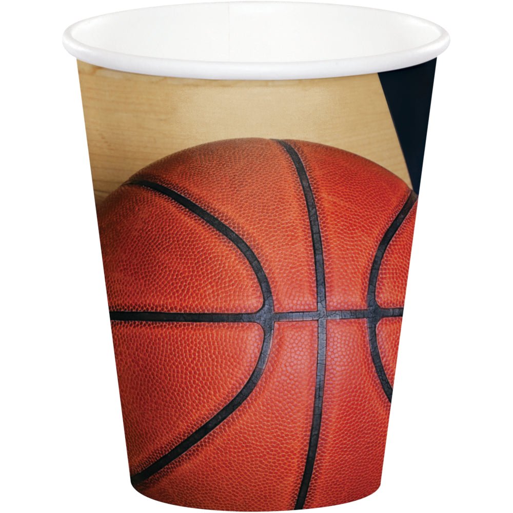 Basketball 9oz Paper Cups 8ct - JJ's Party House McAllen, TX