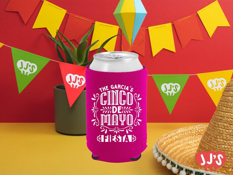 Cinco de Mayo Fiesta Custom Neoprene Can Coolers - JJ's Party House: Custom Party Favors, Napkins & Cups