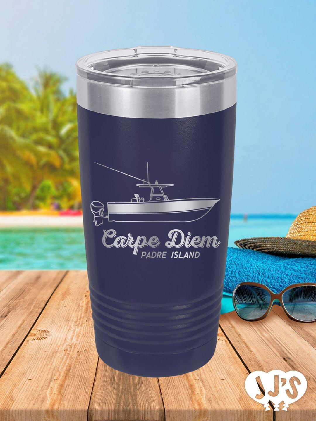 Custom Boat Design Engraved Tumbler - JJ's Party House