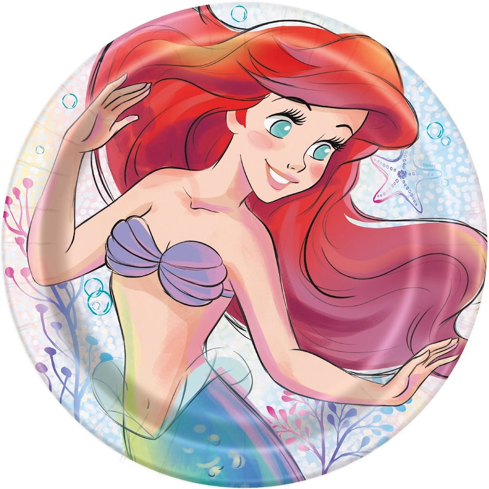 Disney's Ariel 9" Lunch Plates, 8ct - JJ's Party House: Birthday, Balloons & Custom Party Favors