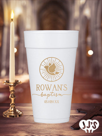 Divine Dove Baptism Custom Foam Cups - JJ's Party House: Custom Party Favors, Napkins & Cups