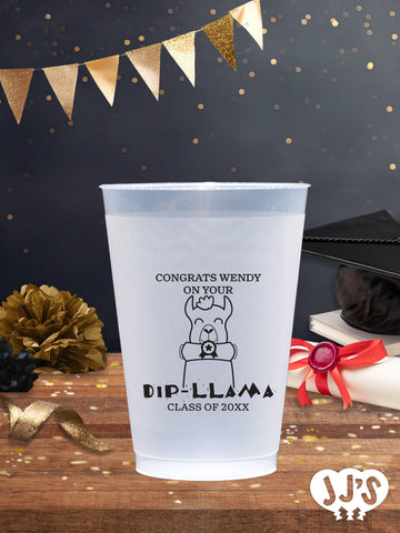 Congrats on Your Dipllama Personalized Graduation Frosted Cups