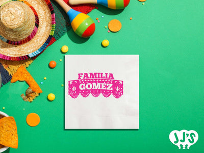 Familia Papel Picado Fiesta Custom Napkins - JJ's Party House: Custom Party Favors, Napkins & Cups