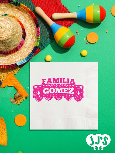 Familia Papel Picado Fiesta Custom Napkins - JJ's Party House: Custom Party Favors, Napkins & Cups