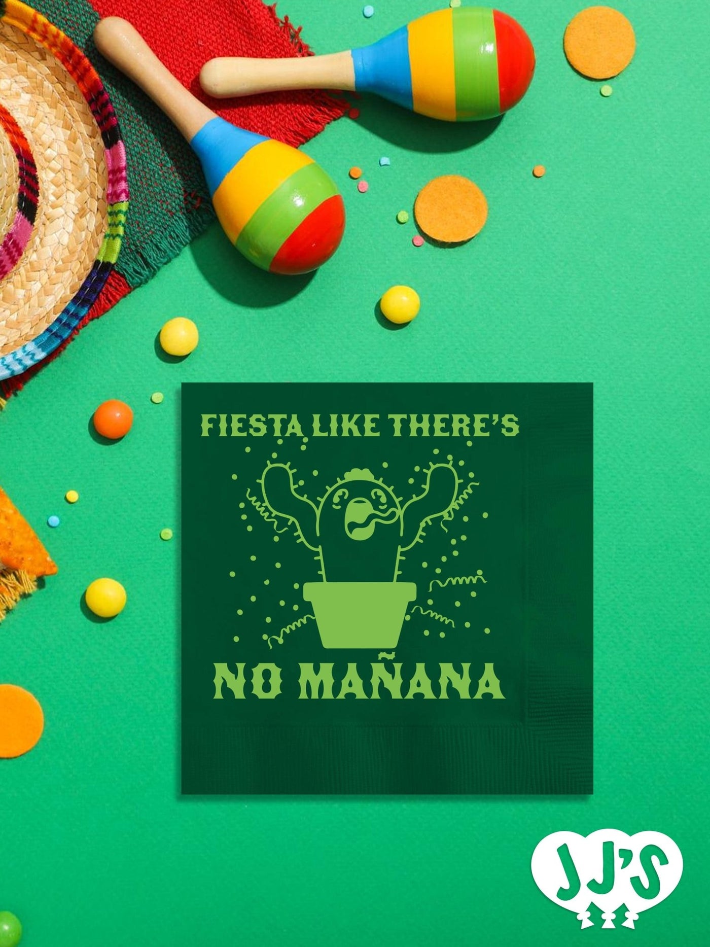 Fiesta Like There's No Manana Custom Napkins - JJ's Party House: Custom Party Favors, Napkins & Cups