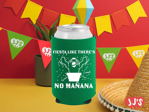 Fiesta Like There's No Manana Custom Neoprene Can Coolers - JJ's Party House: Custom Party Favors, Napkins & Cups