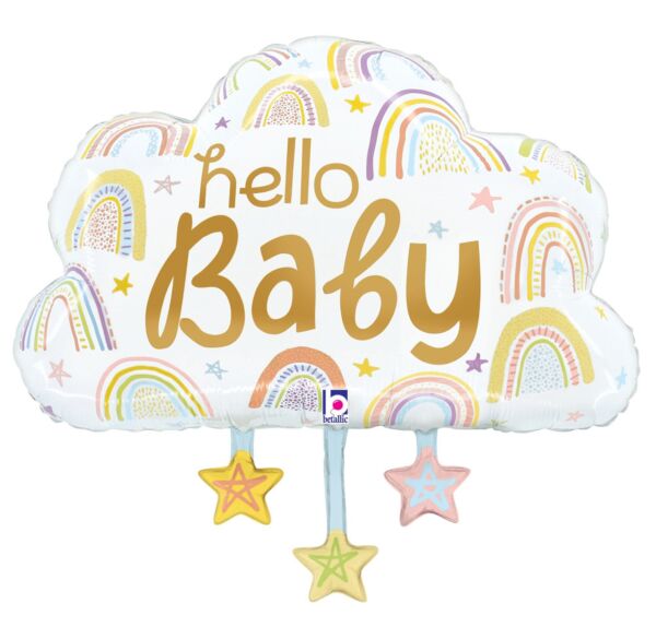 Hello Baby Cloud Jumbo Mylar Balloon, 28" - JJ's Party House McAllen, TX