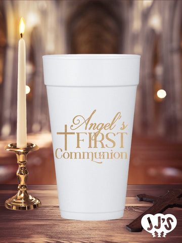 Holy Cross Communion Custom Foam Cups - JJ's Party House: Custom Party Favors, Napkins & Cups