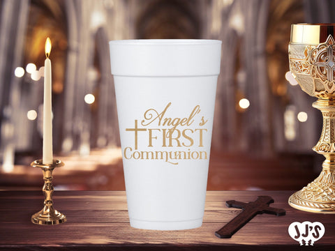 Holy Cross Communion Custom Foam Cups - JJ's Party House: Custom Party Favors, Napkins & Cups