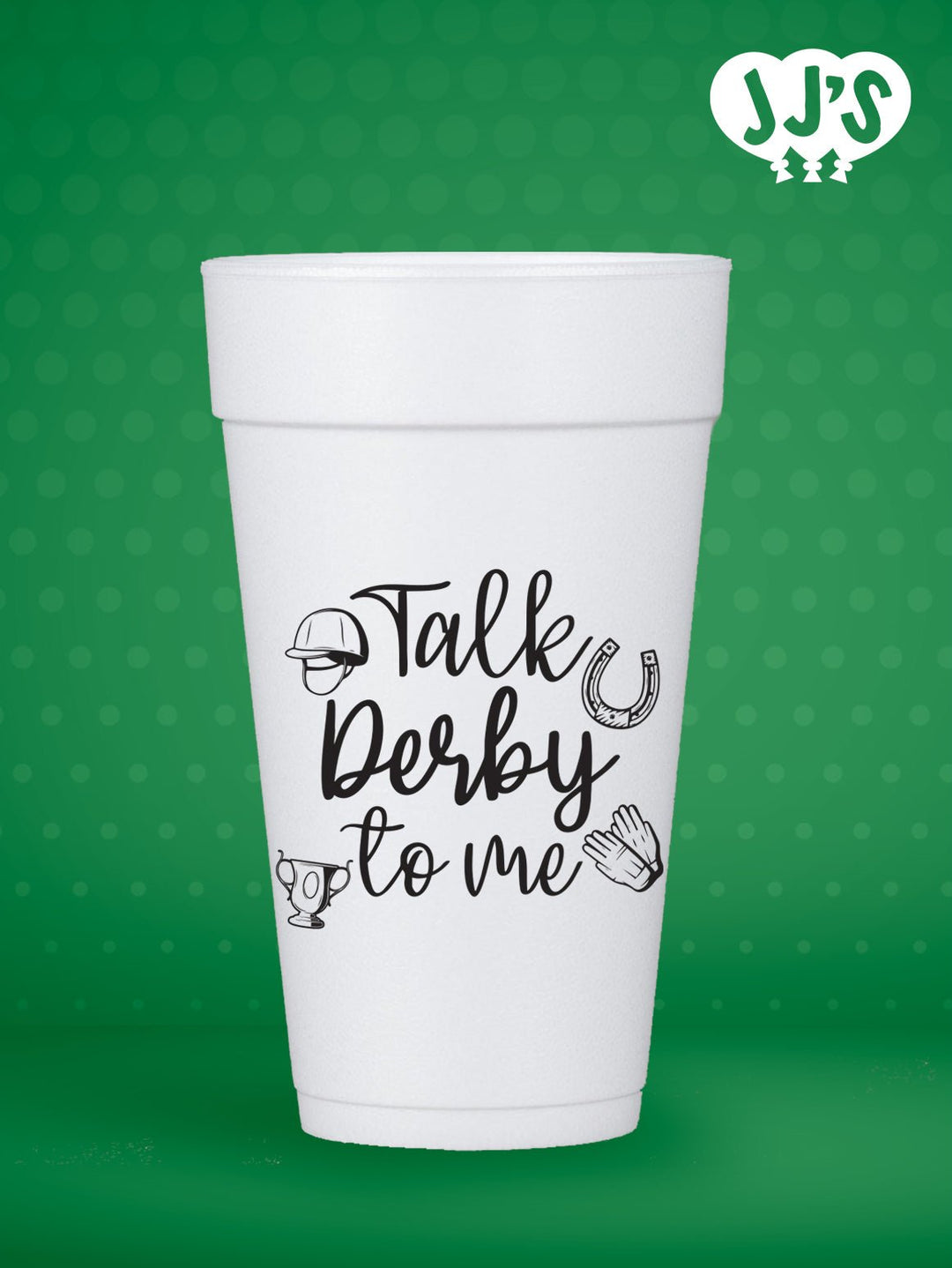 Kentucky Derby Party Cups: Talk Derby to Me Horse Racing Icons Custom Foam Cups - JJ's Party House: Birthday,Balloons,Favors,Gifts