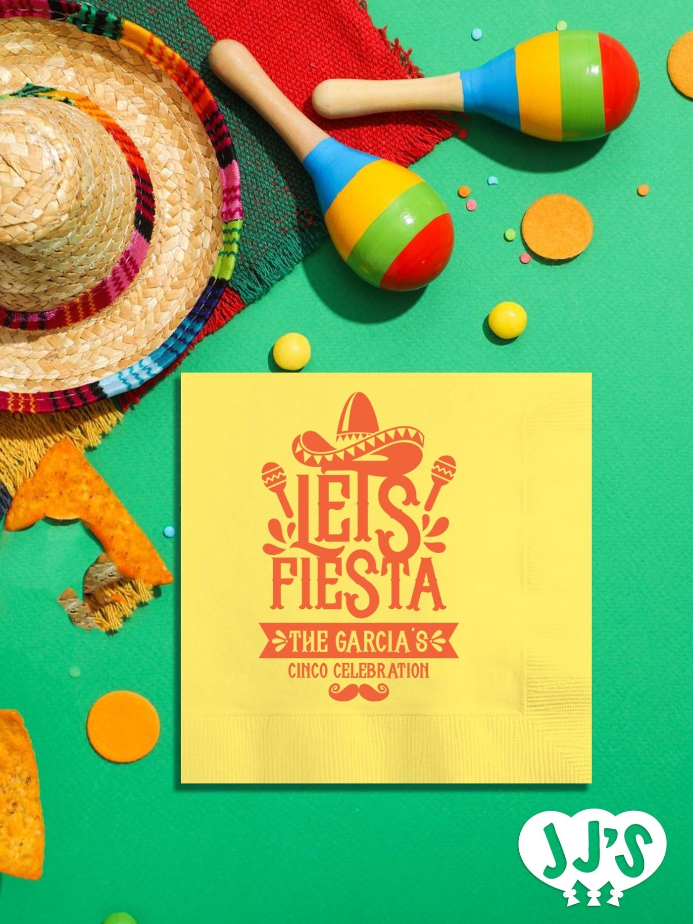 Let's Fiesta Custom Napkins - JJ's Party House: Custom Party Favors, Napkins & Cups