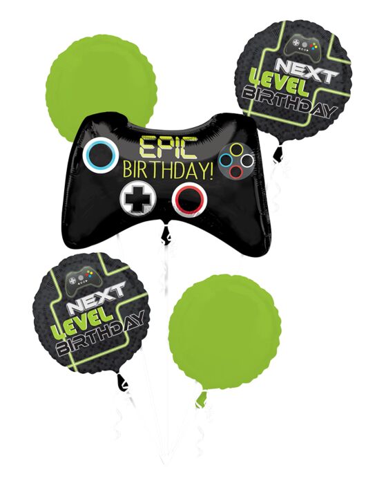 Level Up Gaming Birthday Mylar Balloon Bouquet - JJ's Party House: Birthday,Balloons,Favors,Gifts
