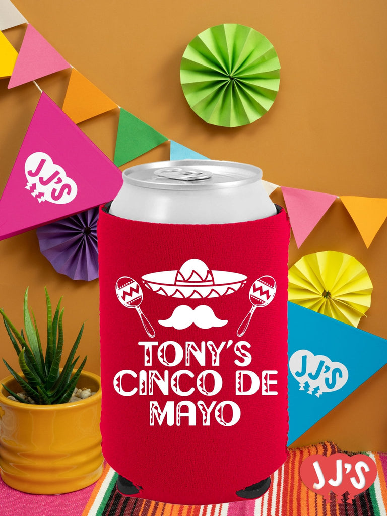 Mr. Cinco de Mayo Fiesta Custom Neoprene Can Coolers - JJ's Party House: Custom Party Favors, Napkins & Cups