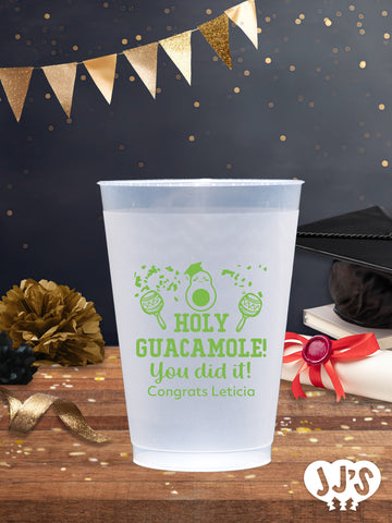 Holy Guacamole! You Did It! Personalized Graduation Frosted Cups