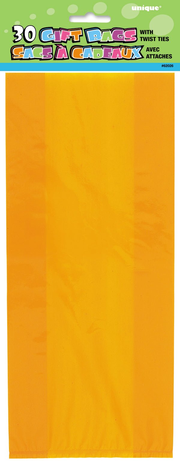 Orange Cello Party Favors Bags 30ct - JJ's Party House McAllen, TX