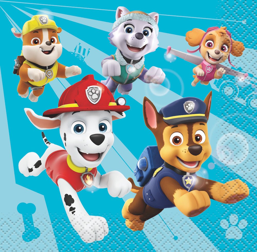 Paw Patrol Beverage Napkins, 16ct - JJ's Party House: Birthday, Balloons & Custom Party Favors