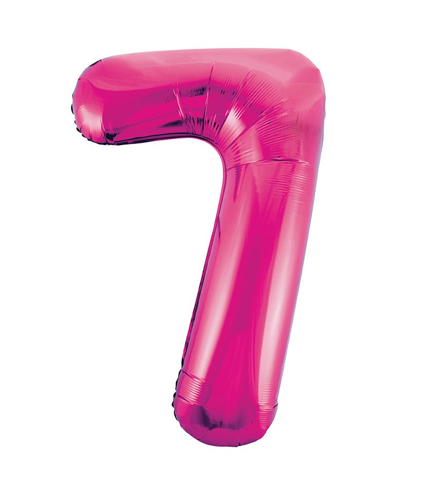 Pink Number 7 Balloon 34" - JJ's Party House: Custom Party Favors, Napkins & Cups