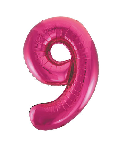 Pink Number 9 Balloon 34" - JJ's Party House: Custom Party Favors, Napkins & Cups