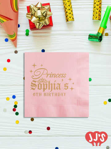 Pretty Princess Theme Party Custom Napkins - JJ's Party House: Custom Party Favors, Napkins & Cups