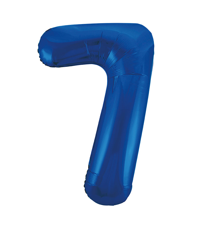 Blue Number 7 Balloon 34"