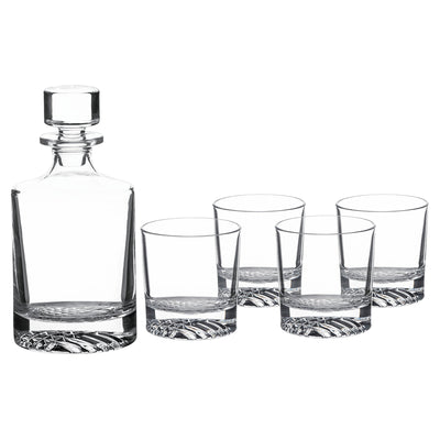 Round Glass Decanter Set w/ Four Glasses - JJ's Party House: Custom Party Favors, Napkins & Cups