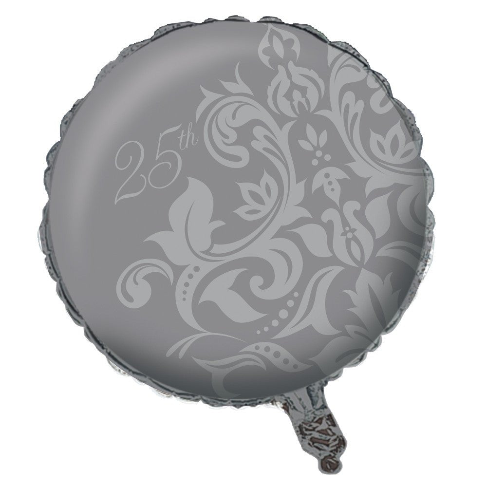 Silver Anniversary Mylar Balloon, 18" - JJ's Party House: Birthday,Balloons,Favors,Gifts