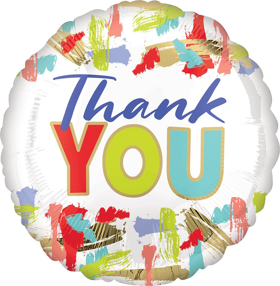 Thank You Painted Mylar Balloon 18" - JJ's Party House: Birthday, Balloons & Custom Party Favors