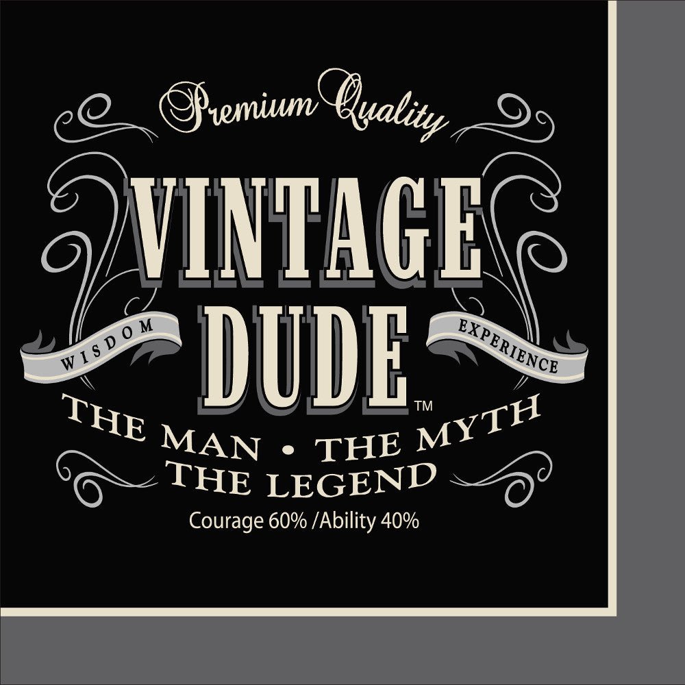 Vintage Dude Beverage Napkins, 16ct - JJ's Party House: Birthday, Balloons & Custom Party Favors