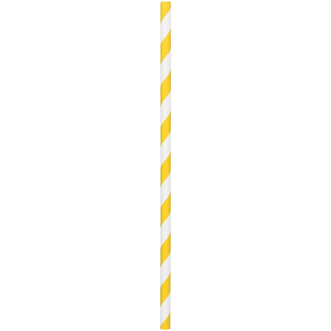 Yellow Paper Straws 48ct - JJ's Party House: Birthday, Balloons & Custom Party Favors