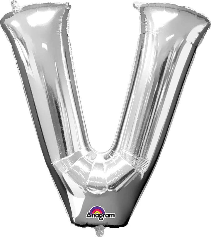 33'' LETTER V SILVER - JJ's Party House