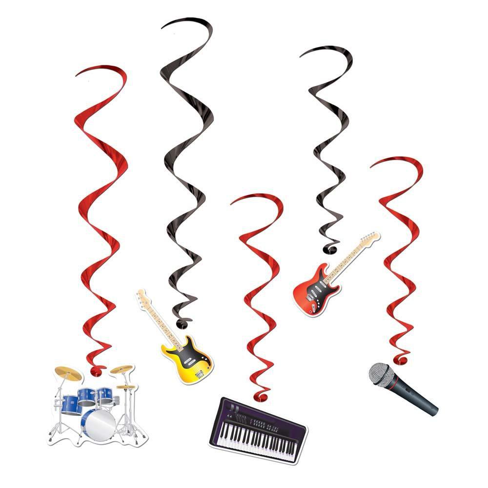 80s Band Swirl Decorations 5pc - JJ's Party House