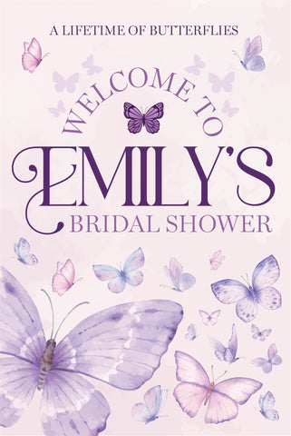 A Lifetime of Butterflies Bridal Shower Welcome Sign - JJ's Party House