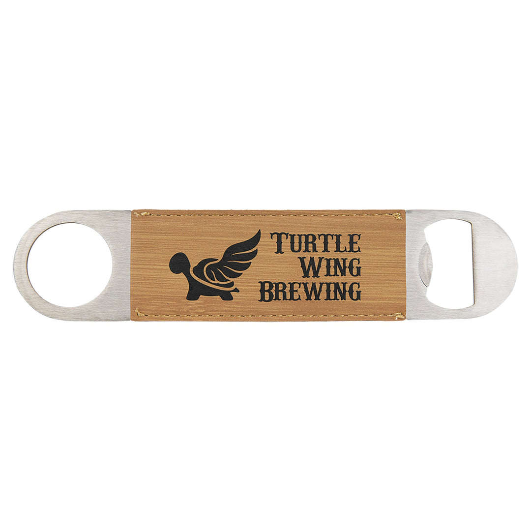 Bamboo Laserable Leatherette Bottle Opener - JJ's Party House