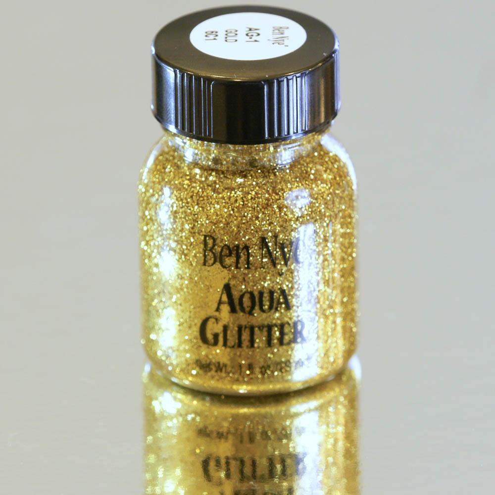 Ben Nye Aqua Glitter Gold Paint 1oz. - JJ's Party House