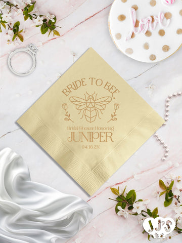 Bride to Bee Personalized Bridal Shower Party Napkins - JJ's Party House