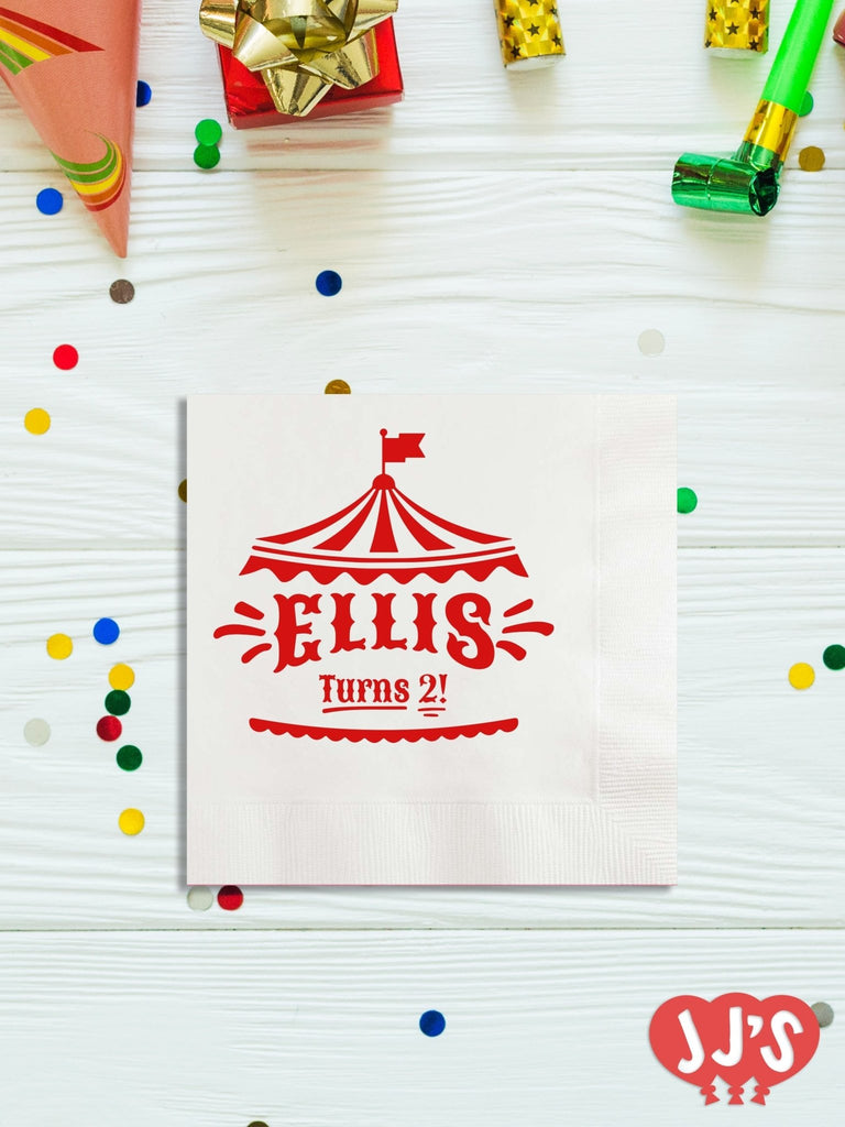Carnival Circus Birthday Personalized Napkins - JJ's Party House