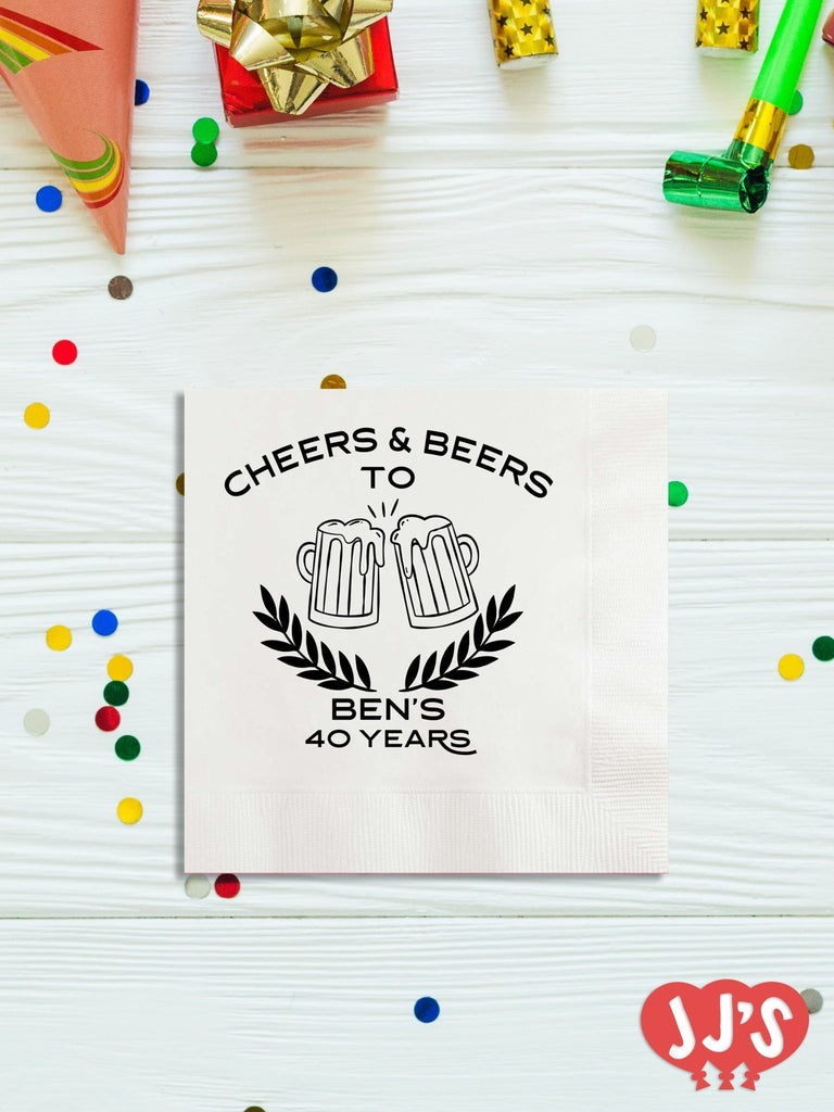 Cheers and Beers Birthday Personalized Napkins - JJ's Party House