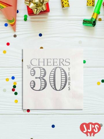 Cheers to the Years Birthday Personalized Napkins - JJ's Party House