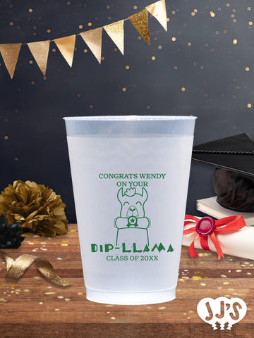 Congrats on Your Dipllama Personalized Graduation Frosted Cups - JJ's Party House - Custom Frosted Cups and Napkins