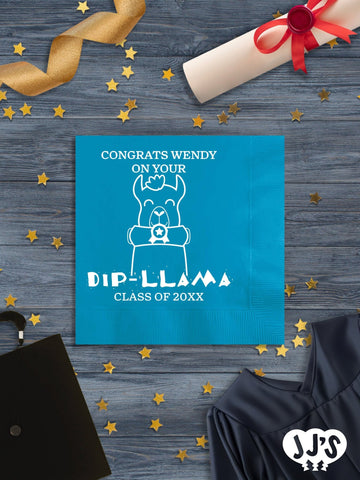 Congrats on Your Dipllama Personalized Graduation Napkins - JJ's Party House - Custom Frosted Cups and Napkins