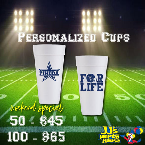 Cowboys Custom Printed Foam 24oz Cups - 100ct - JJ's Party House