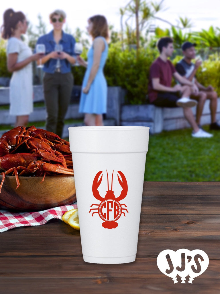 Crawfish Couture Custom Crawfish Boil Foam Cups - JJ's Party House - Custom Frosted Cups and Napkins