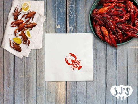 Crawfish Couture Personalized Crawfish Boil Napkins - JJ's Party House - Custom Frosted Cups and Napkins